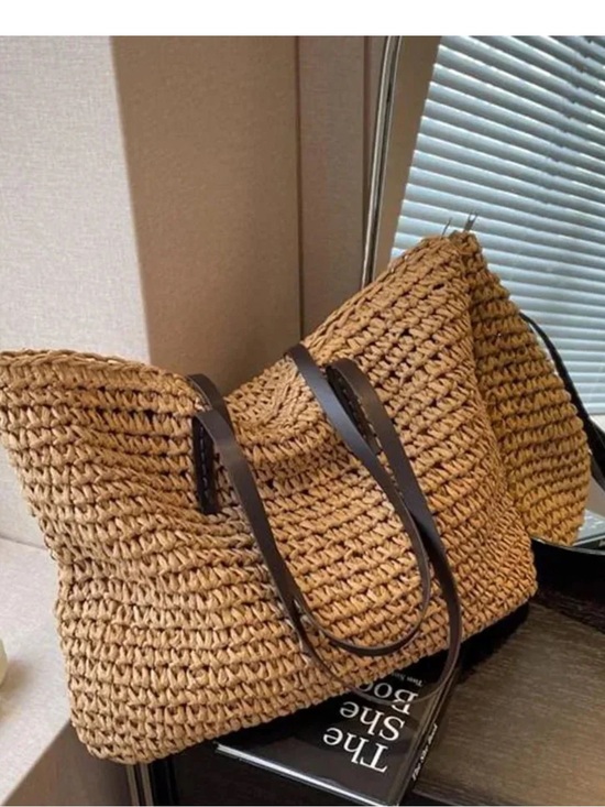Handbags - Woven Straw Tote Beach Bag